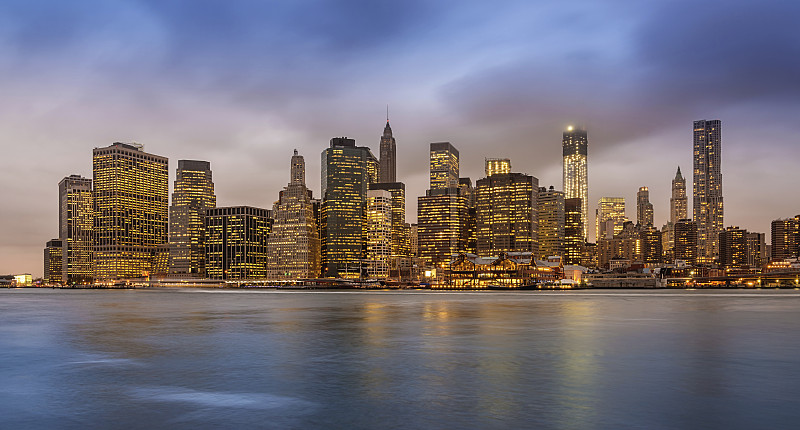 美国纽约市天际线全景图图片下载