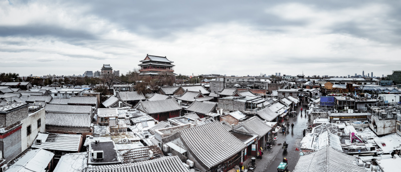 北京鼓楼雪图片素材