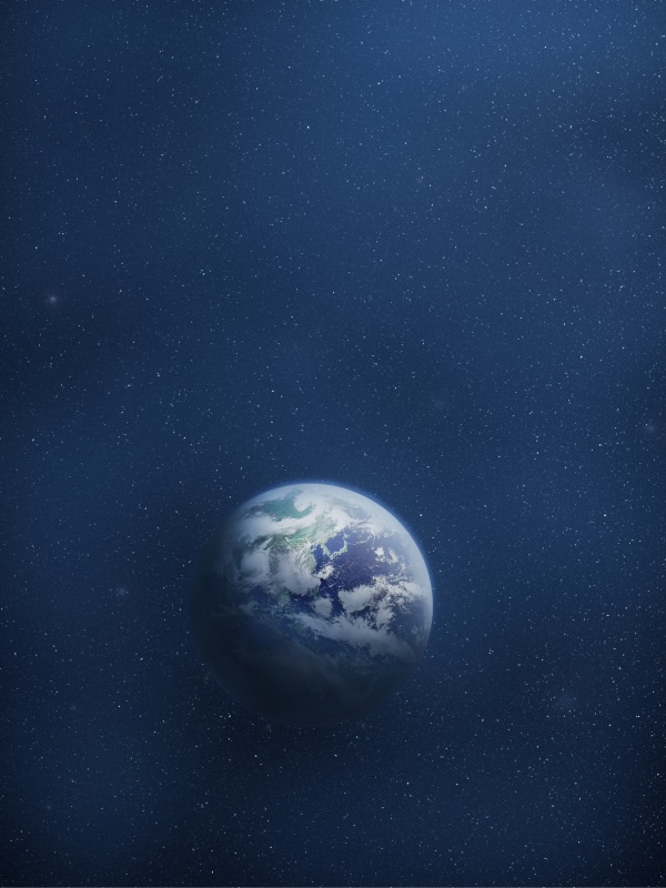 地球，电脑图形，蓝色背景，拷贝空间图片素材