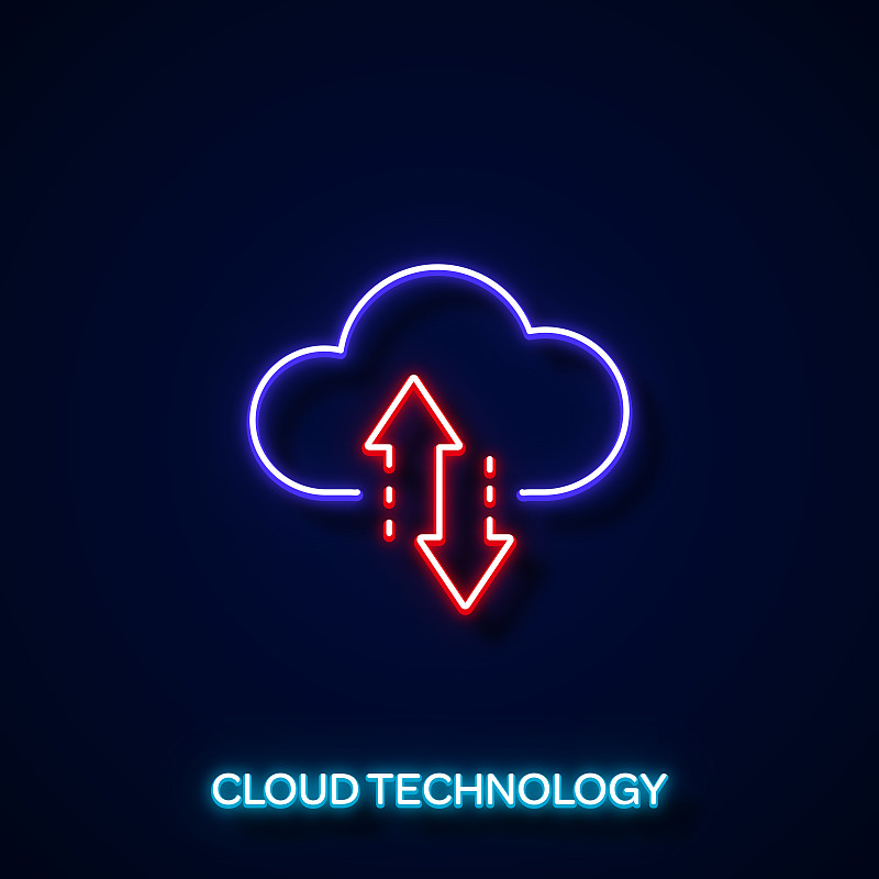 云科技霓虹风格，设计元素图片下载