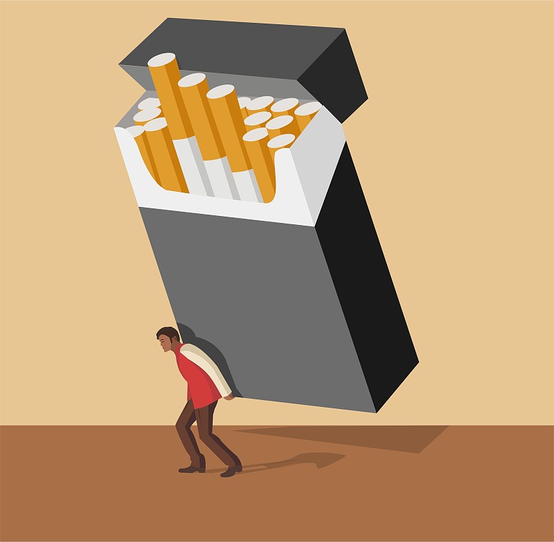 烟瘾矢量插图。图片下载