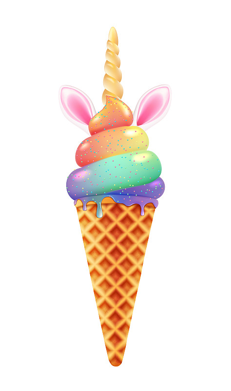 彩虹独角兽冰淇淋图片下载
