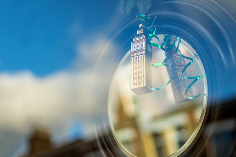 伦敦哥伦比亚路的圣诞橱窗展示图片素材