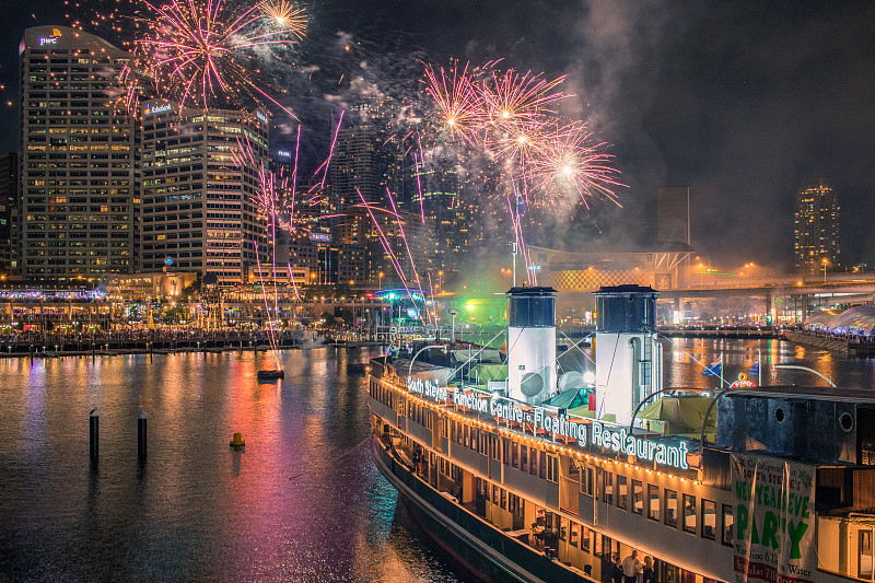悉尼达令港新年烟花图片下载