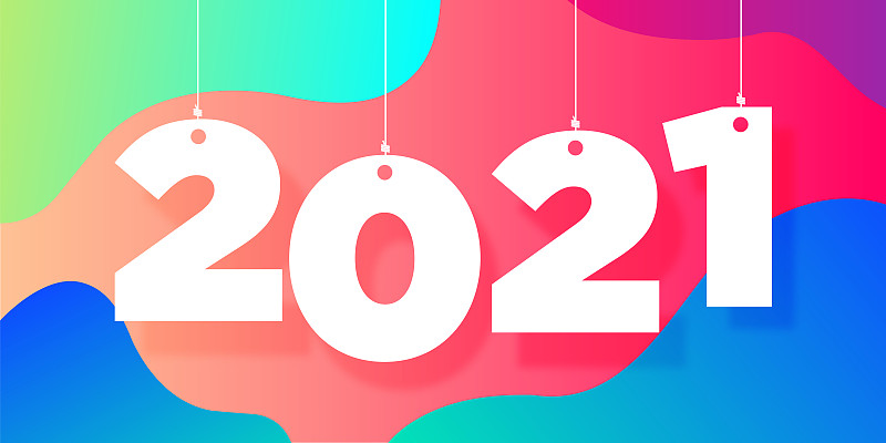 2021年新年横幅概念的广告，横幅，传单和传单。抽象的背景。矢量插图。图片下载