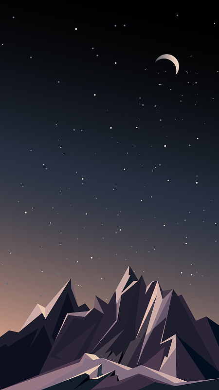 夜山的风景。图片下载