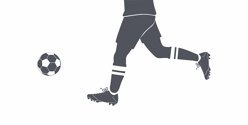 足球。足球。SVG.Silhouette。足球运动员踢球。男人或女孩踢足球。足球比赛。图片下载