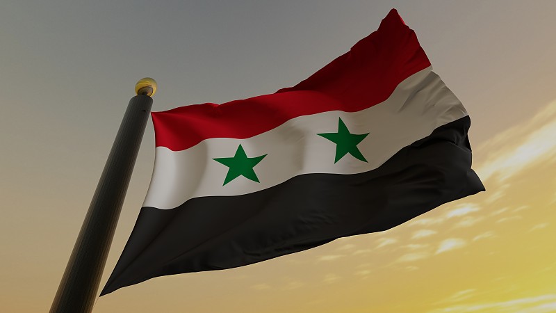 叙利亚国旗摄影图片