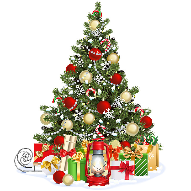 矢量圣诞枞树与雪图片下载
