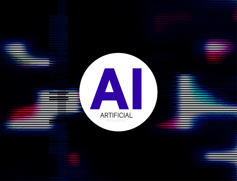 人工智能AI概念技术霓虹灯图案背景图片下载
