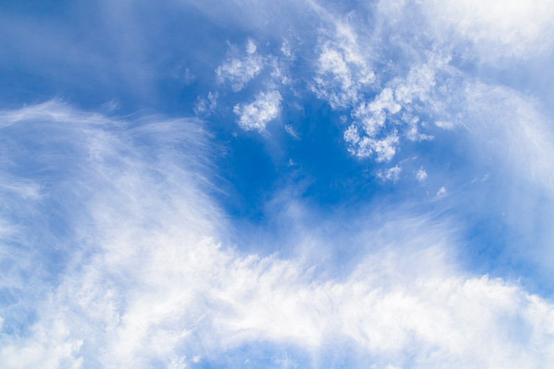 蓝色天空上引人注目的云。图片下载