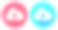 云下载。圆形图标与长阴影在红色或蓝色的背景图标icon图片