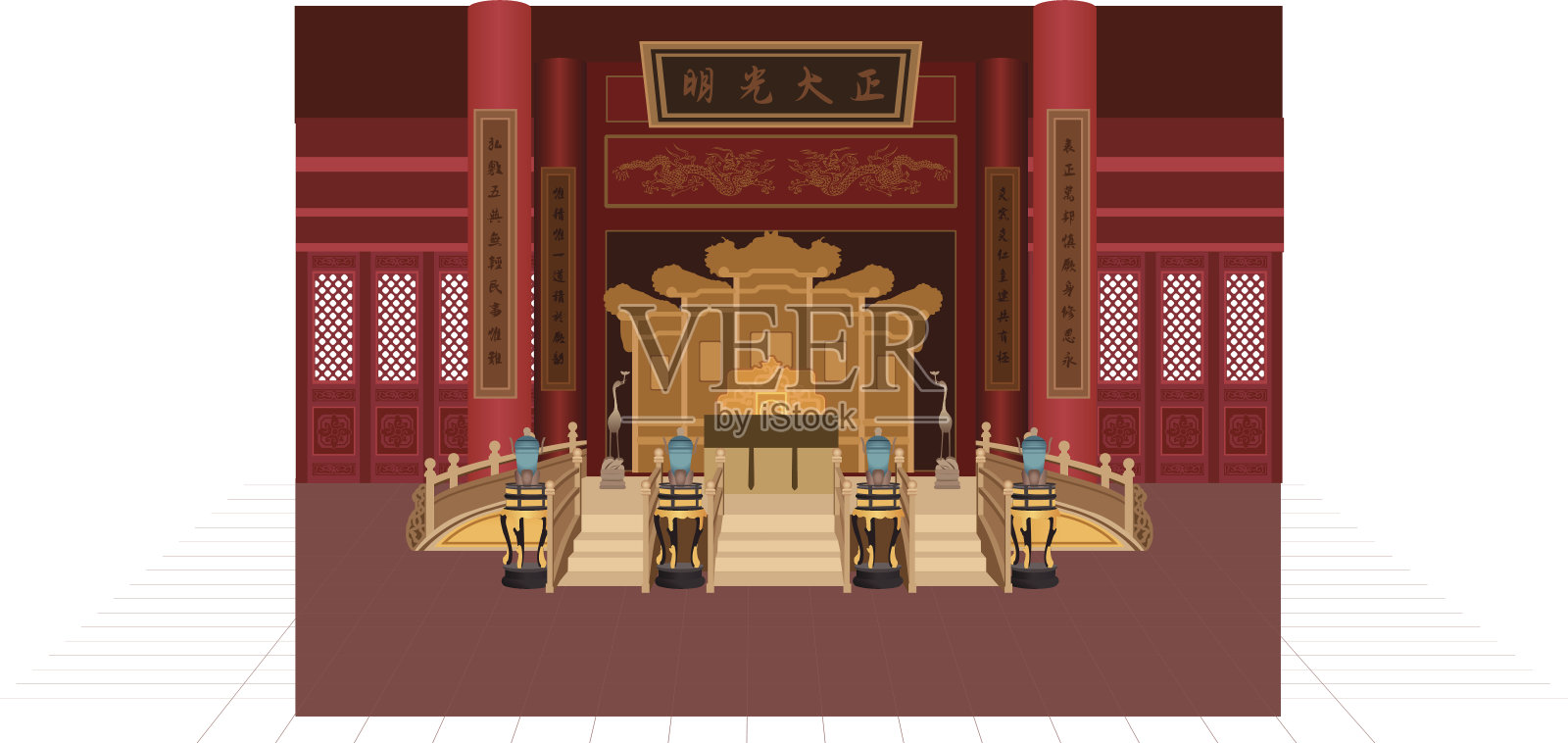 中国帝王的宝座插画图片素材