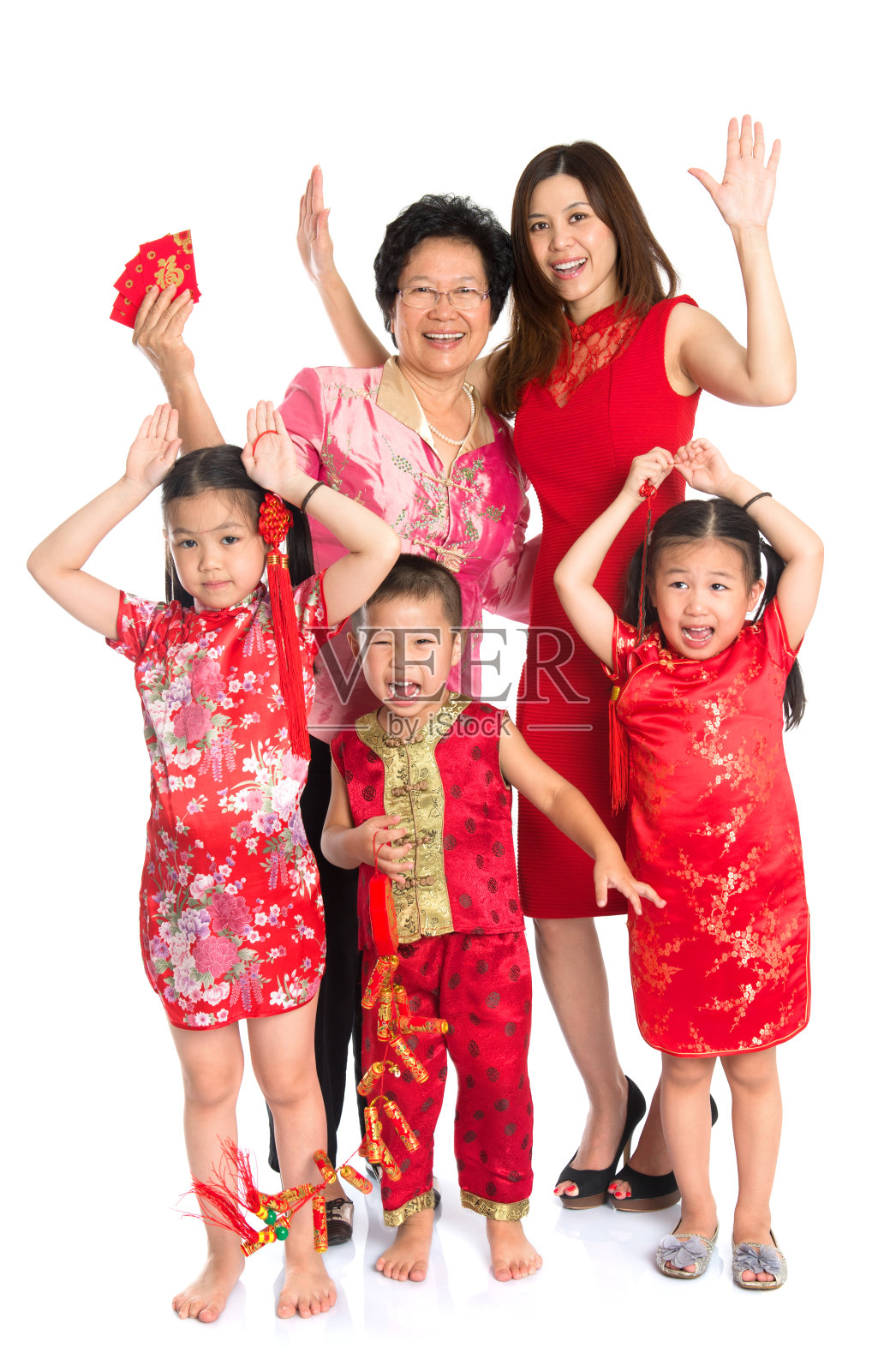 亚洲家庭祝你春节快乐照片摄影图片