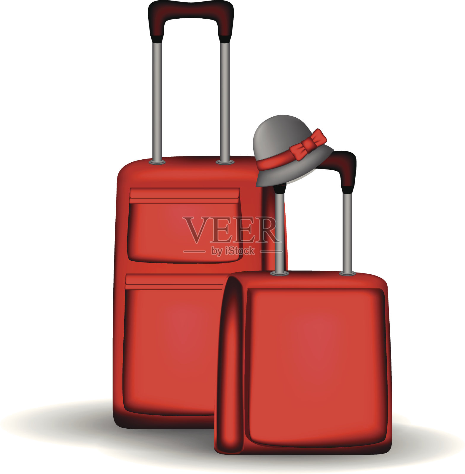 红色的行李插画图片素材