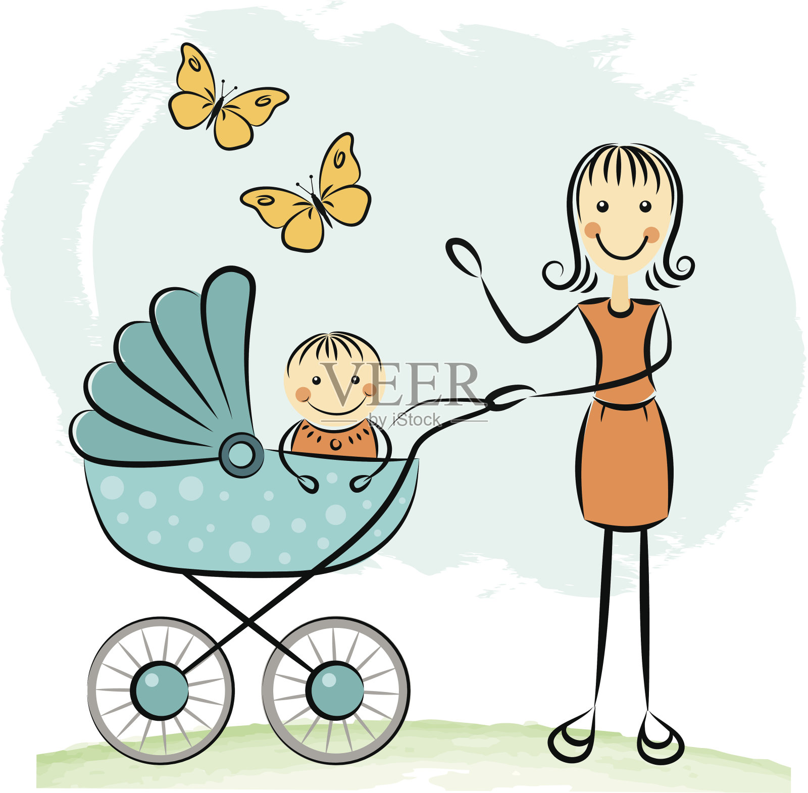 母亲和婴儿设计元素图片