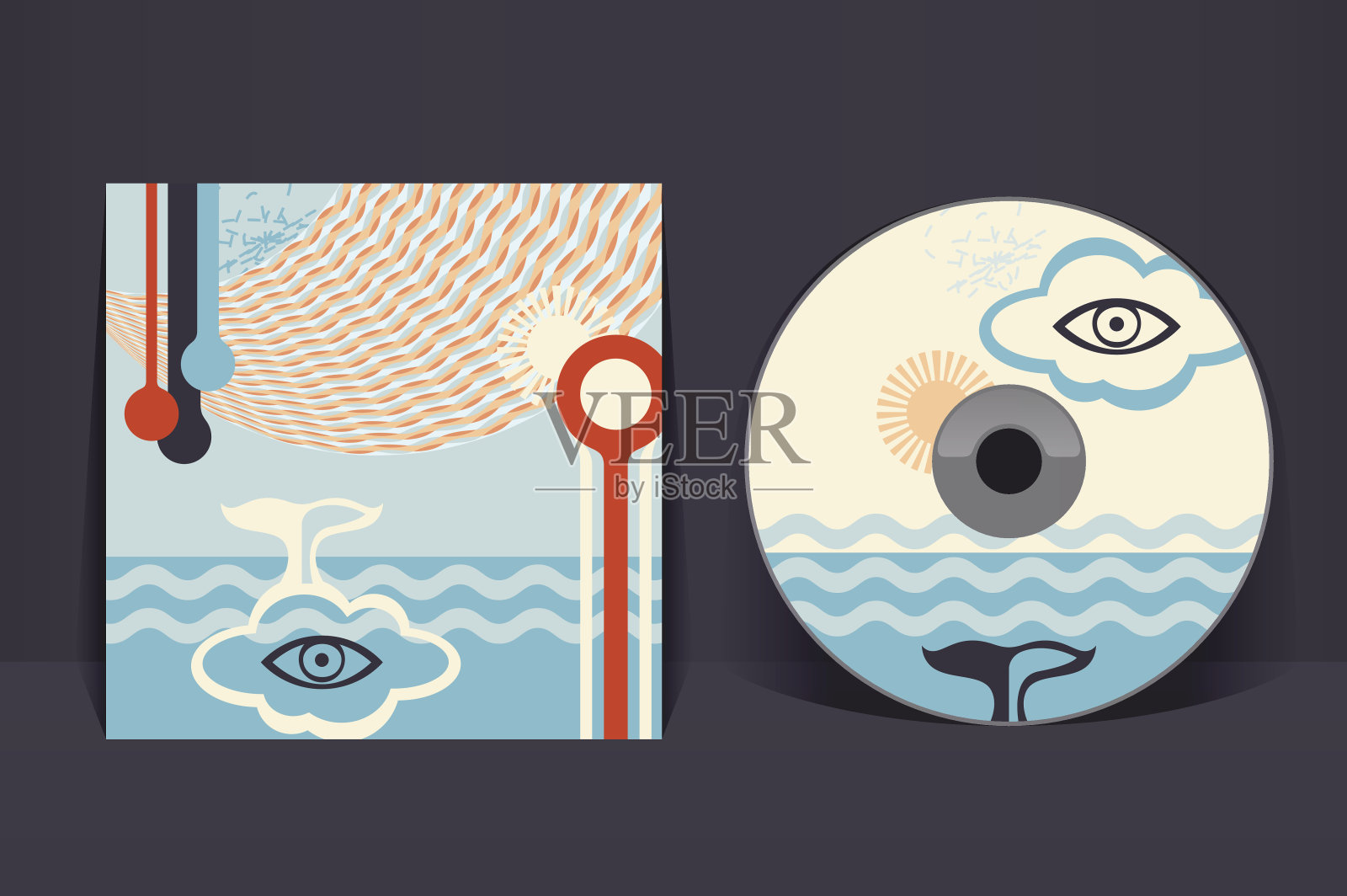 CD封面设计模板。EPS 10矢量，透明度使用插画图片素材