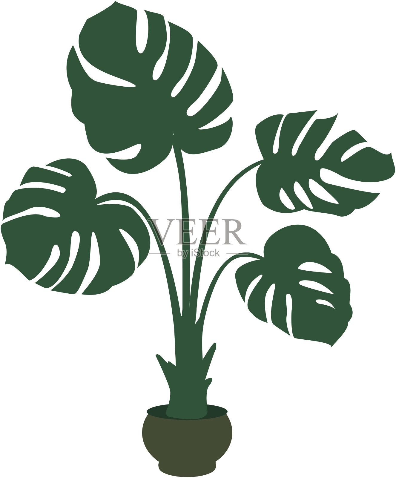 绿色怪兽植物背景设计元素图片