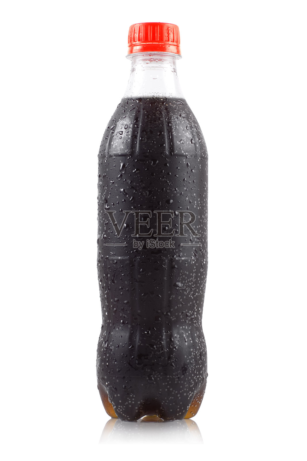 简单的可乐瓶红色的盖子在白色的背景照片摄影图片