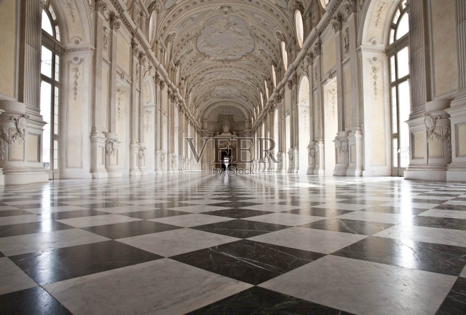 意大利-皇宫:维纳里亚的戴安娜拱廊照片摄影图片