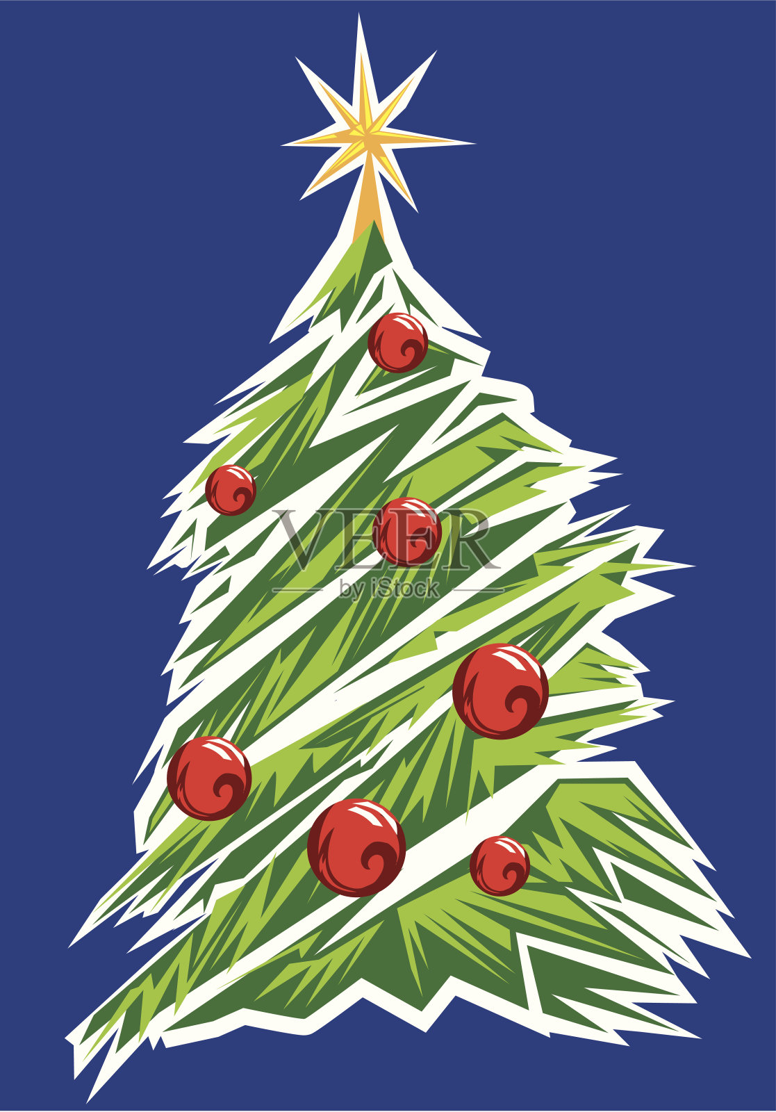 图形的圣诞树插画图片素材
