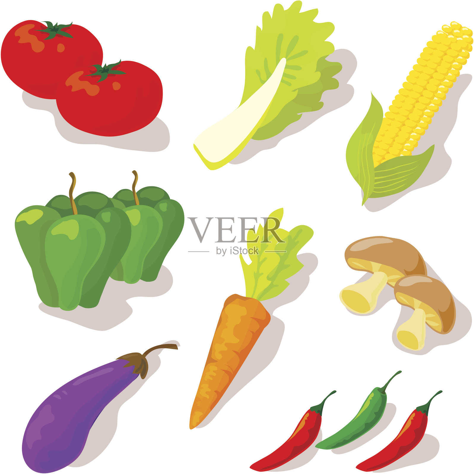 我爱蔬菜插画图片素材