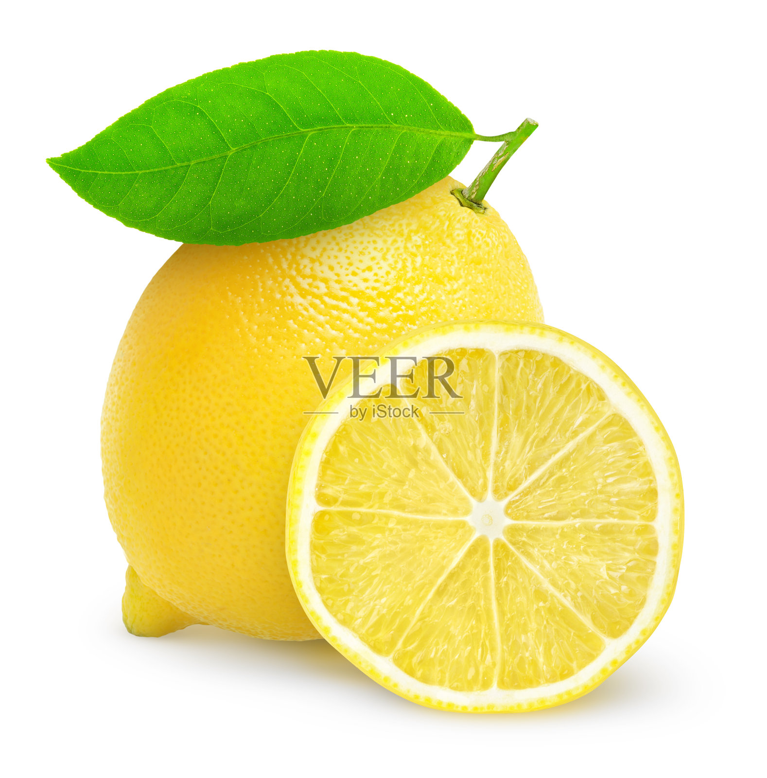 白色背景上的新鲜柠檬照片摄影图片
