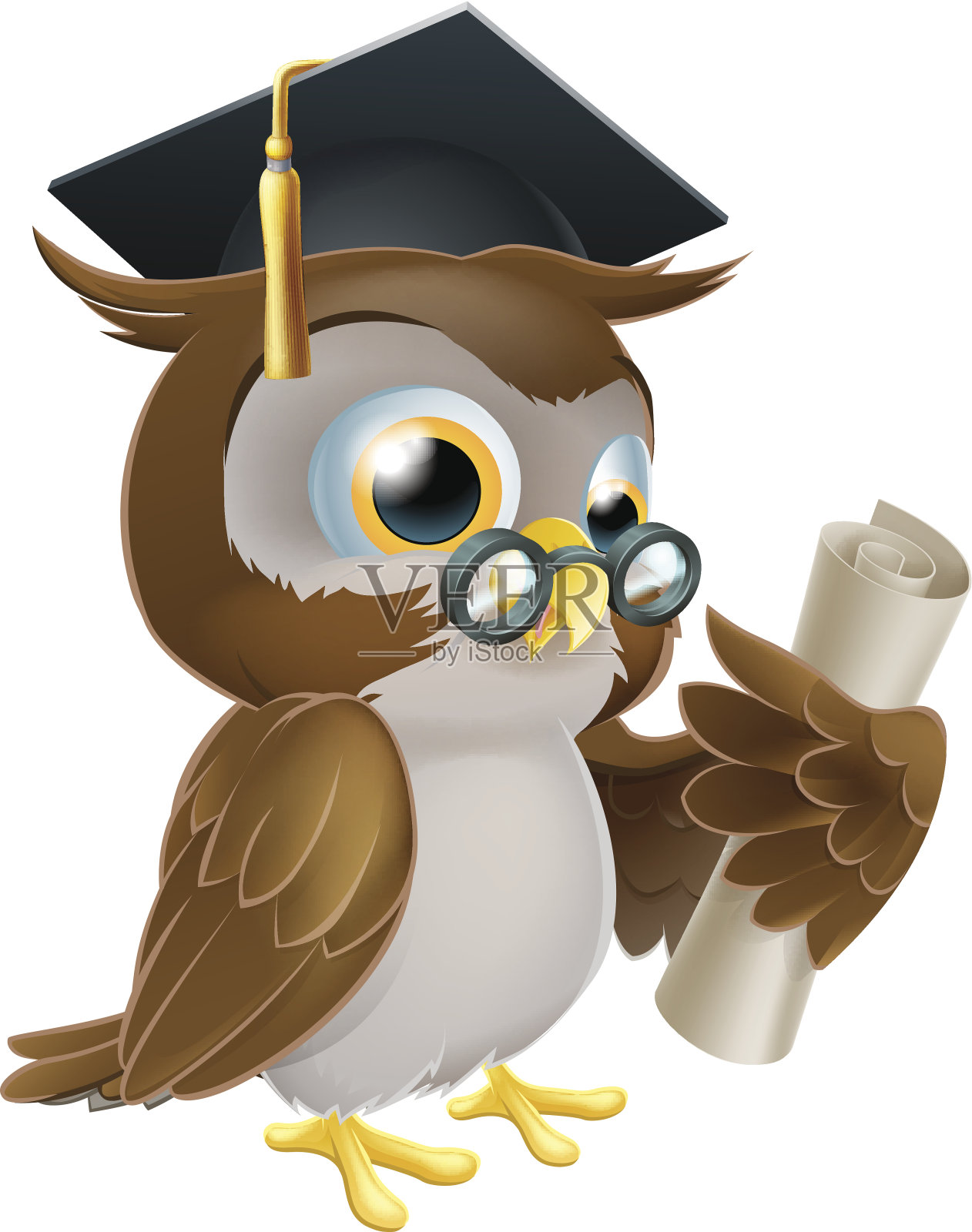 有学位或资格证书的猫头鹰设计元素图片