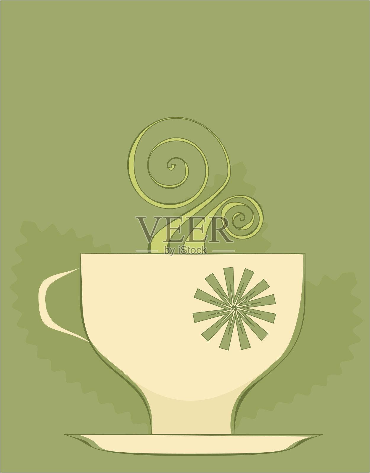 茶杯背景插画图片素材