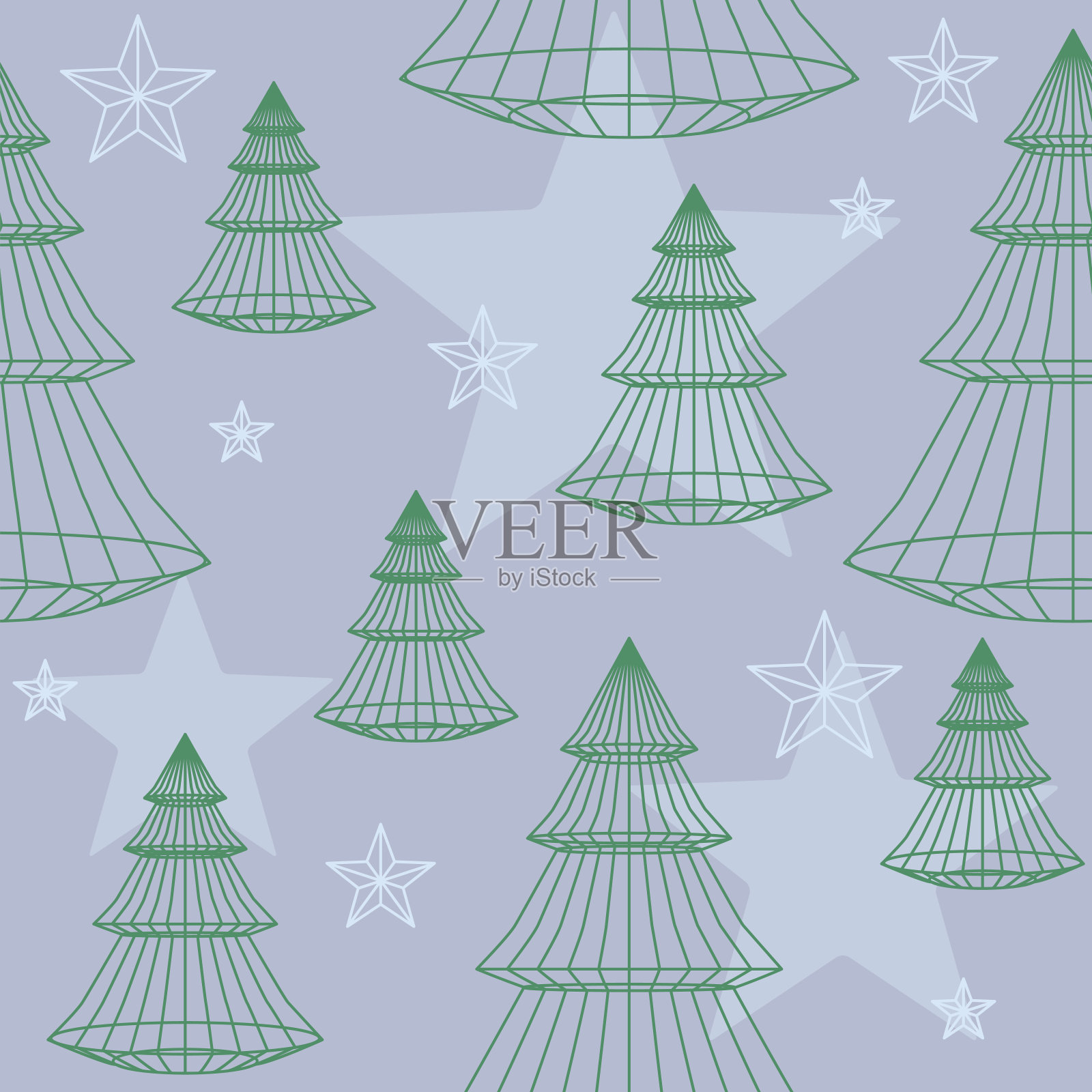 圣诞树和星星的背景插画图片素材