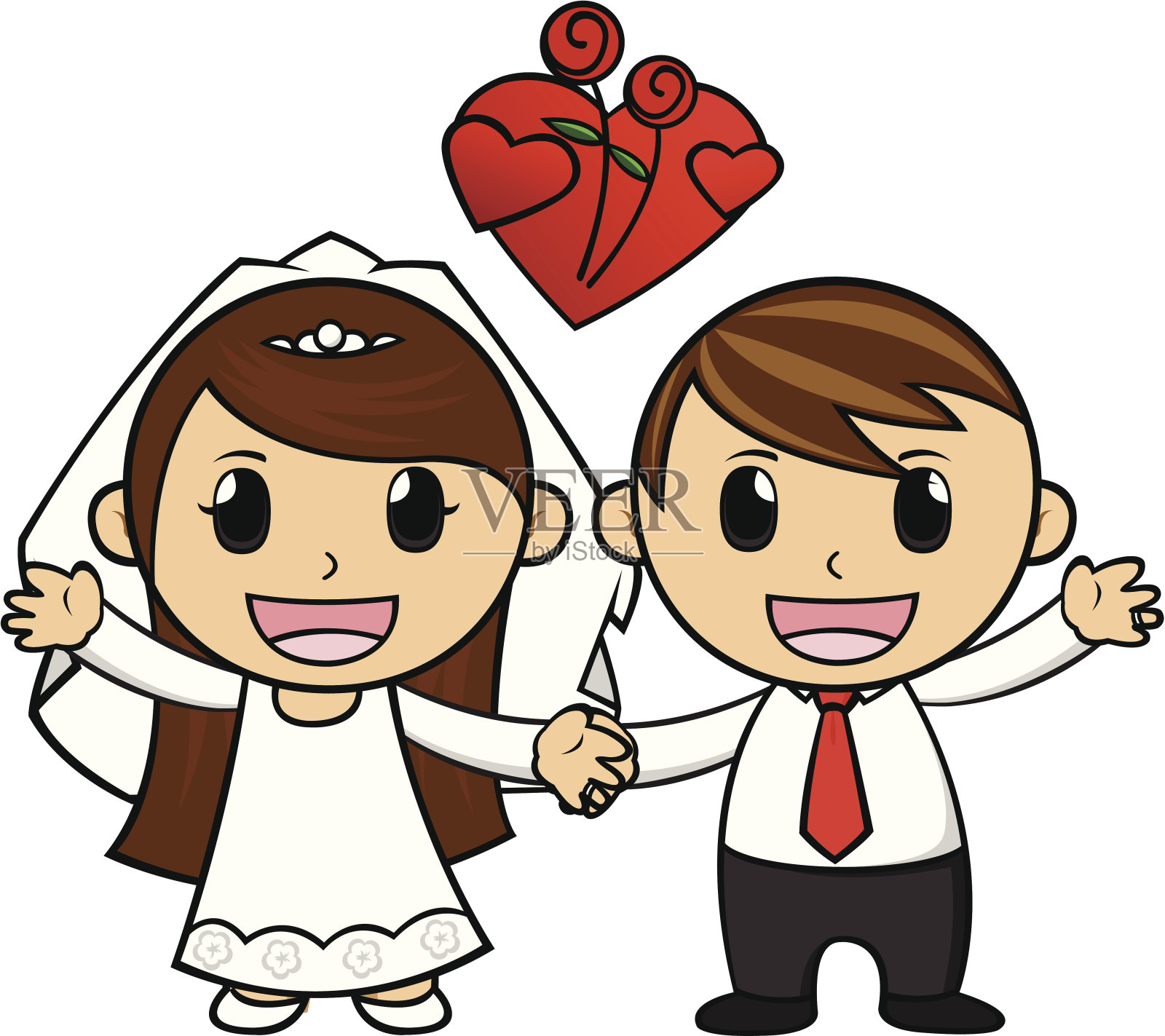 新郎新娘婚礼插画图片素材