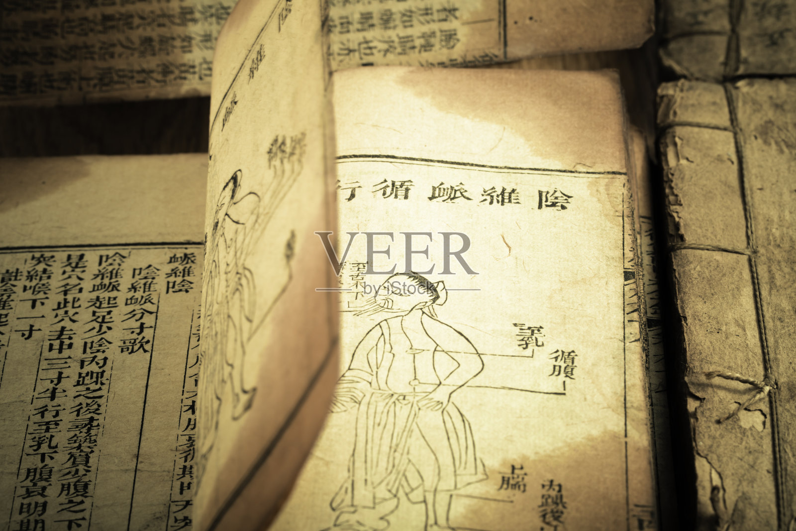 清朝的老药书照片摄影图片