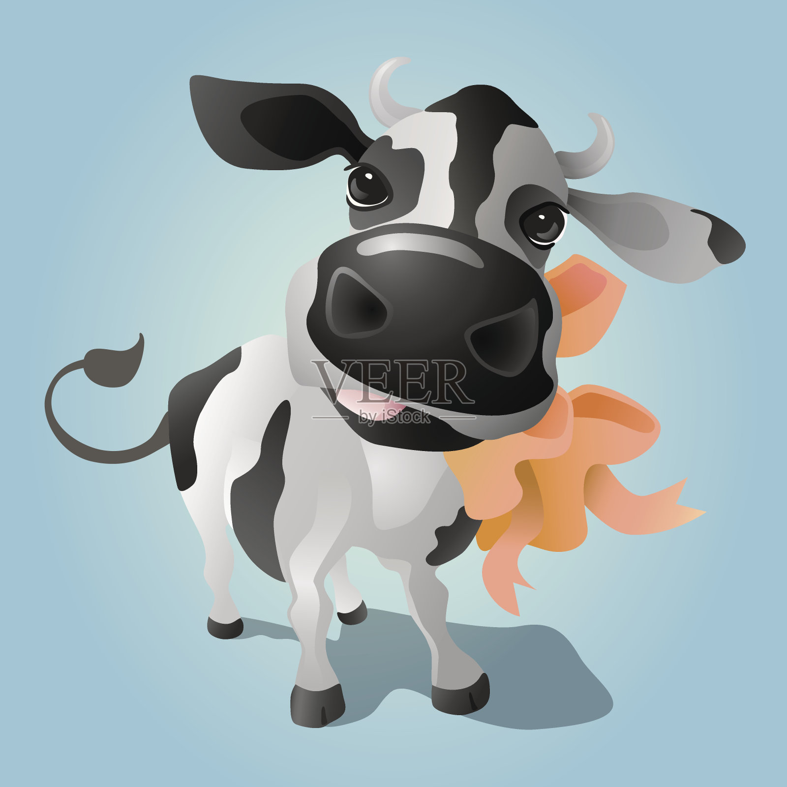 快乐的牛插画图片素材