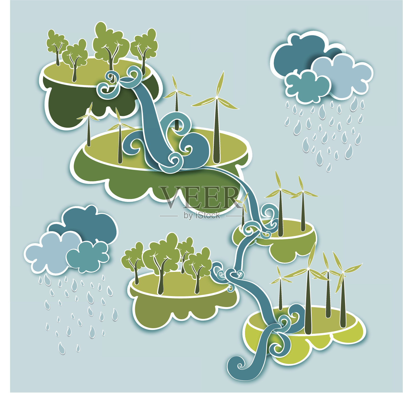 水能源概念插画图片素材