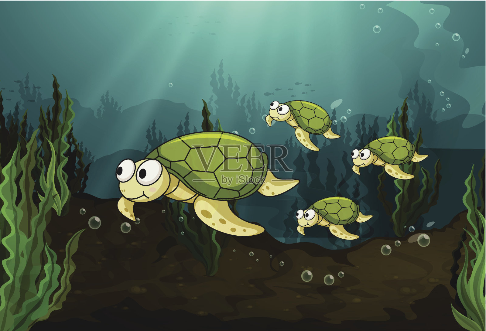 乌龟插画图片素材