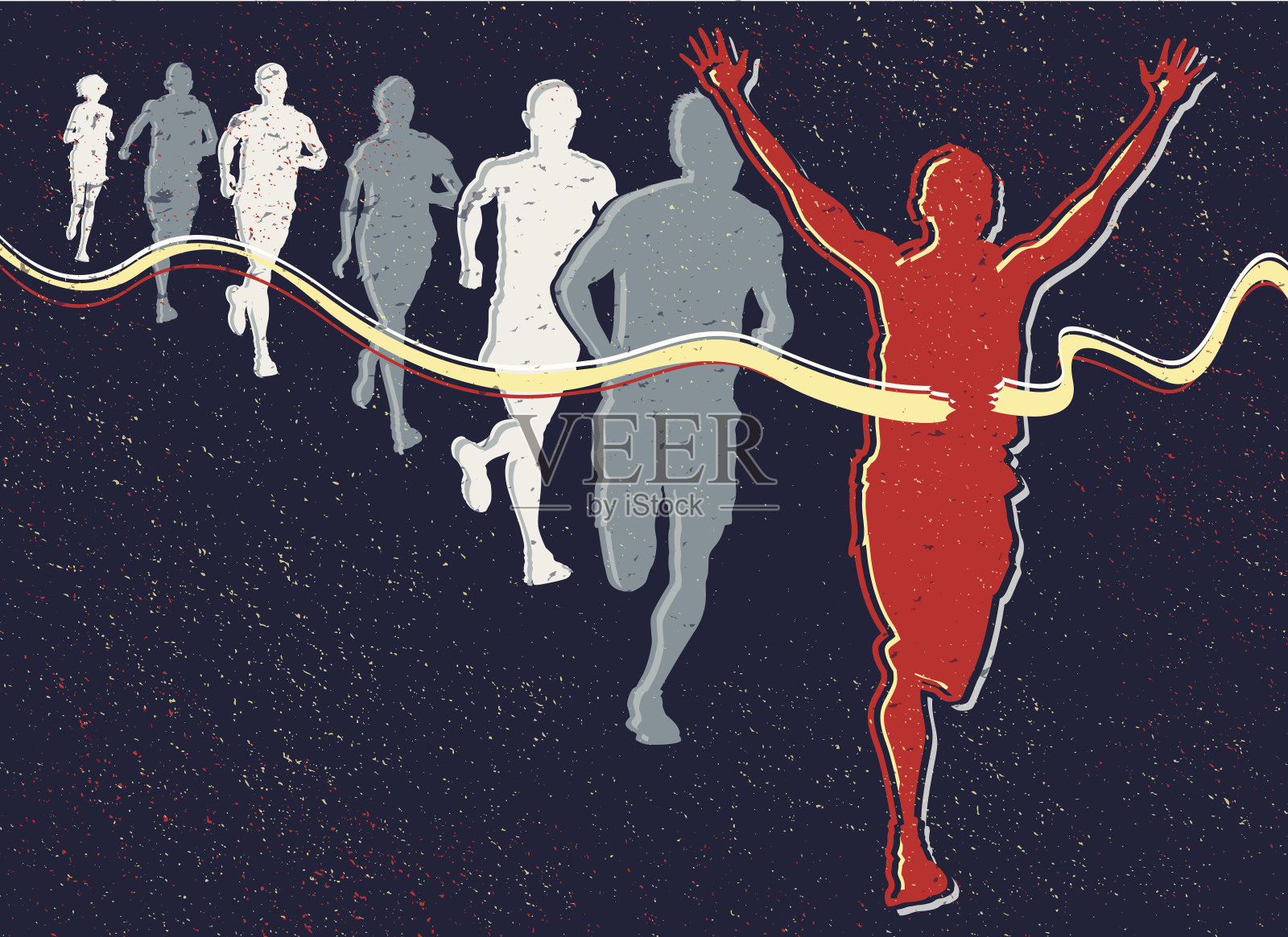 复古的跑步者插画图片素材