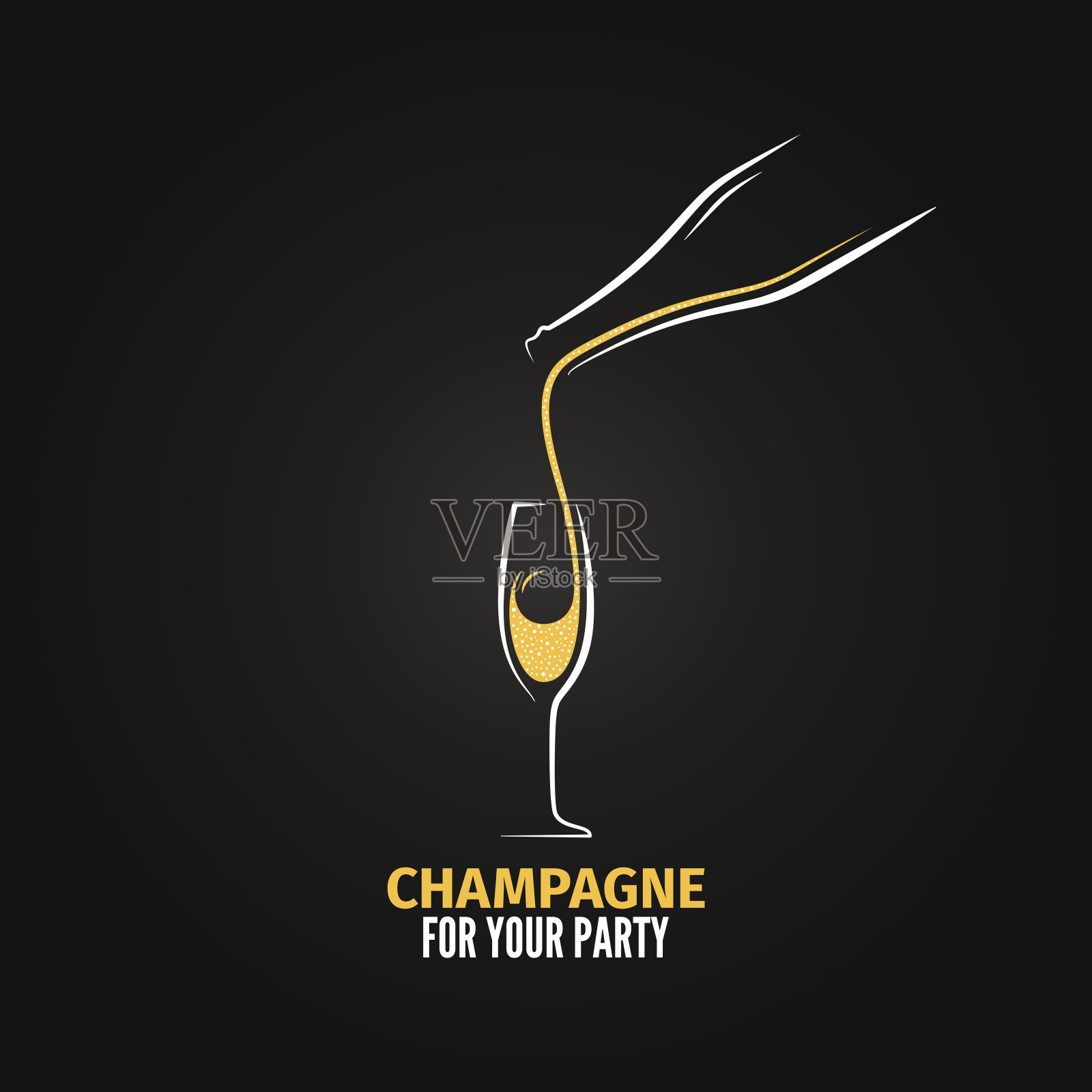 香槟酒瓶设计背景插画图片素材