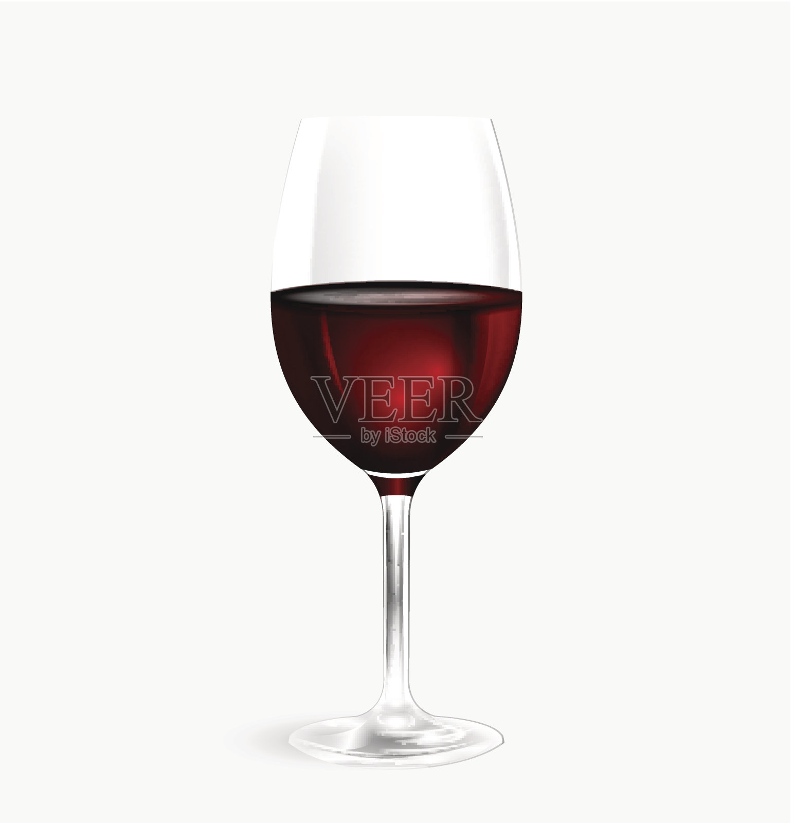 一杯白色背景下的水晶红酒设计元素图片