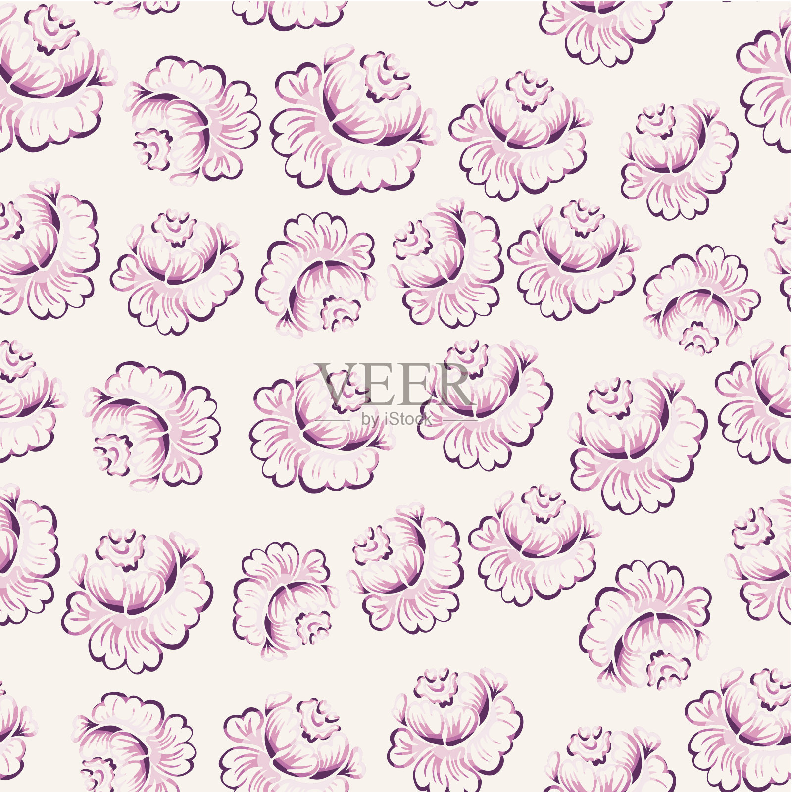 紫色的玫瑰图案插画图片素材