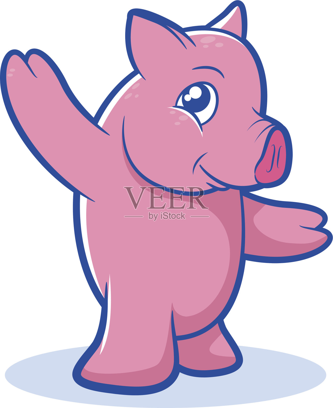粉红色的猪卡通设计元素图片