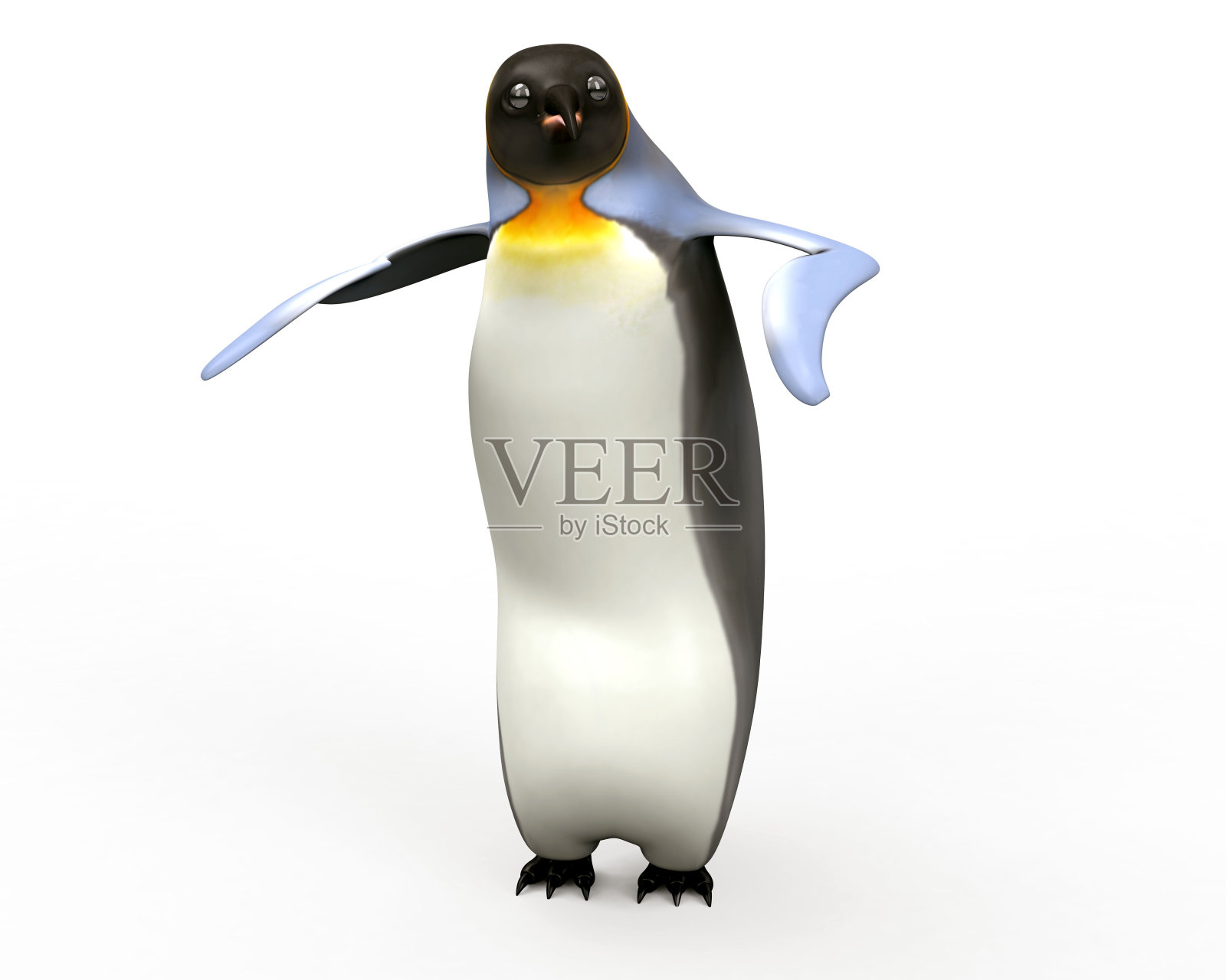 帝企鹅孤立在白色背景上设计元素图片