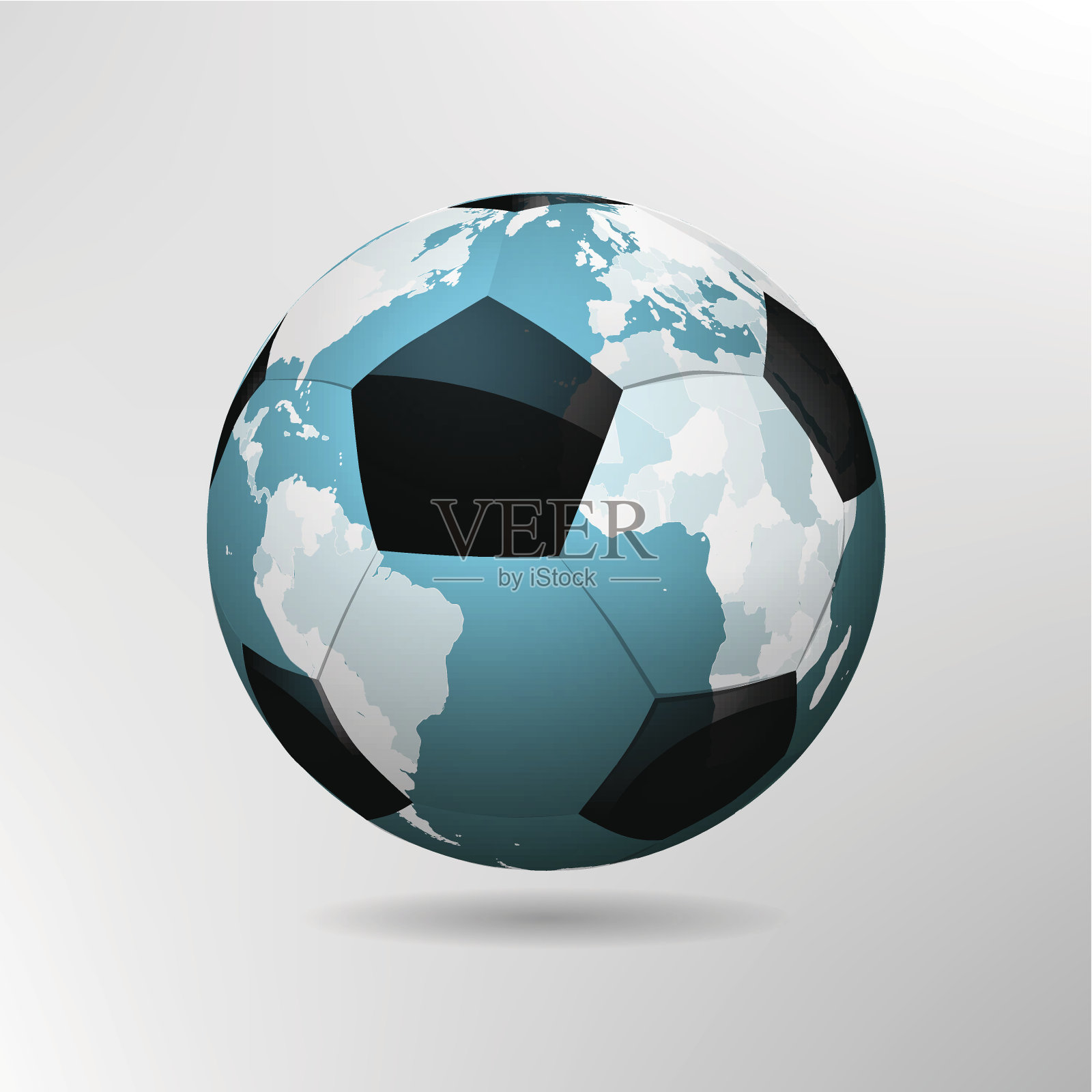 创意足球矢量设计地球仪，地球运动足球的象征设计元素图片
