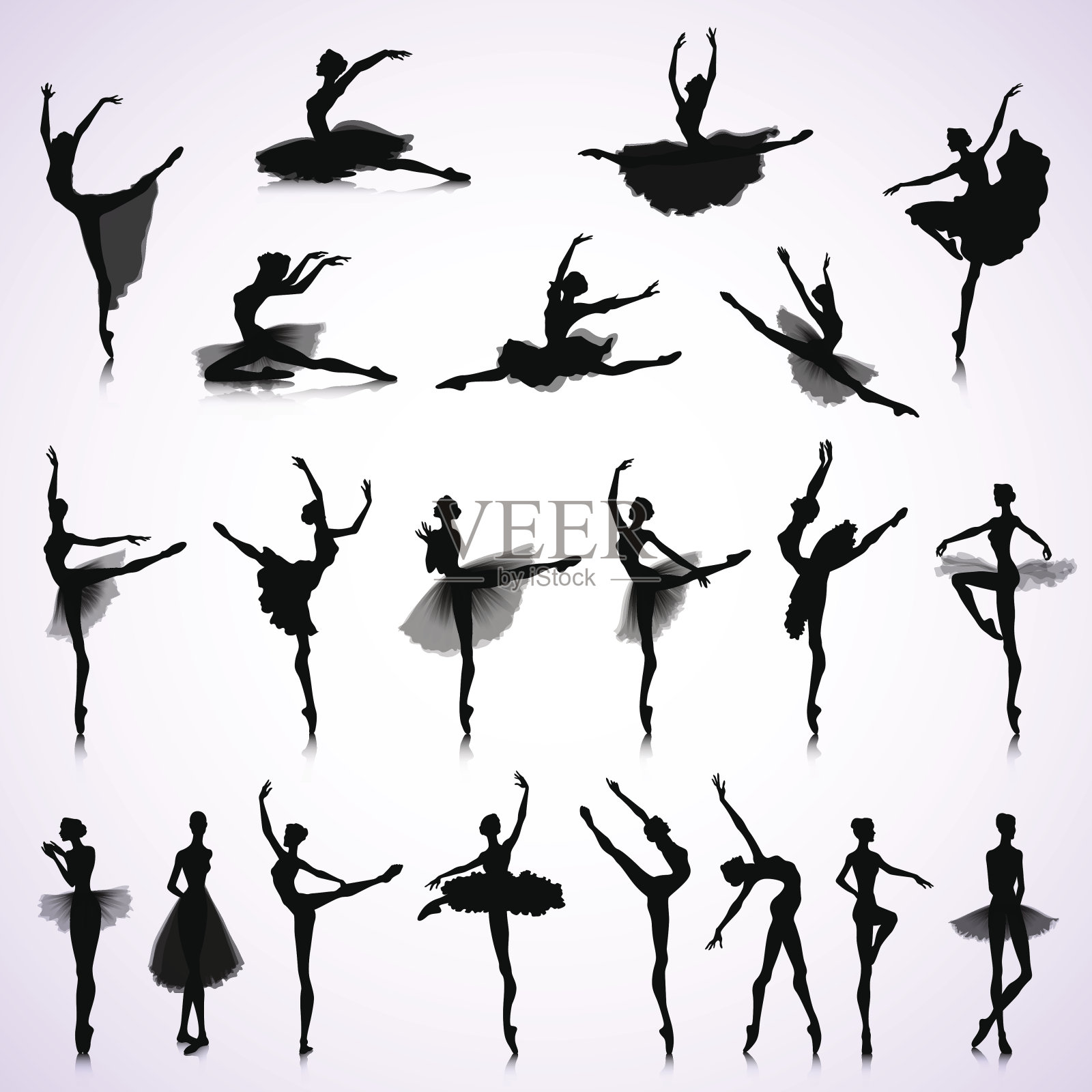 女芭蕾舞团一套插画图片素材
