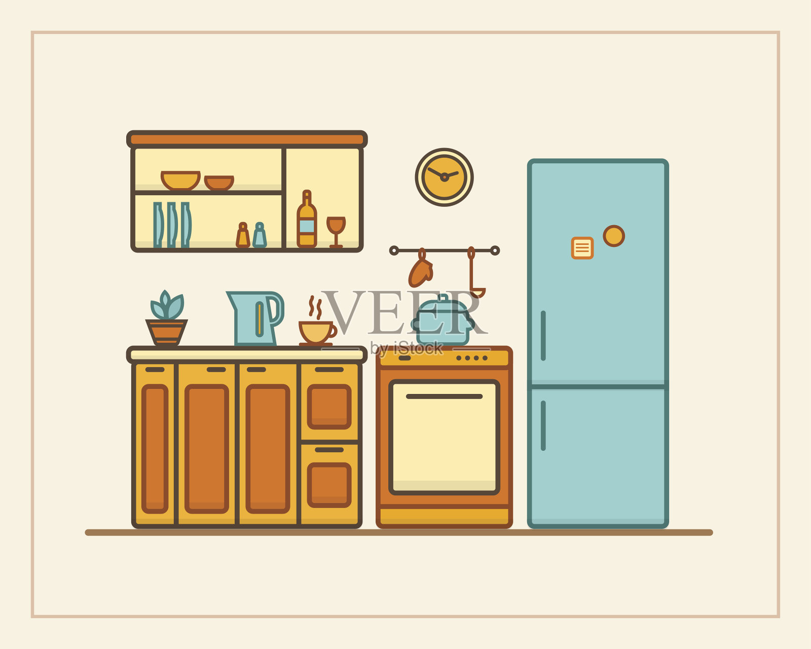 厨房家具插画图片素材