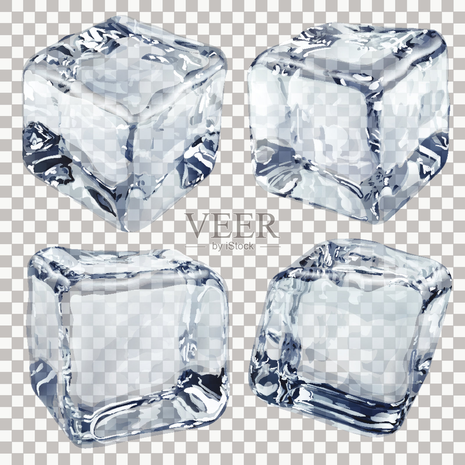 透明的浅蓝色冰块设计元素图片
