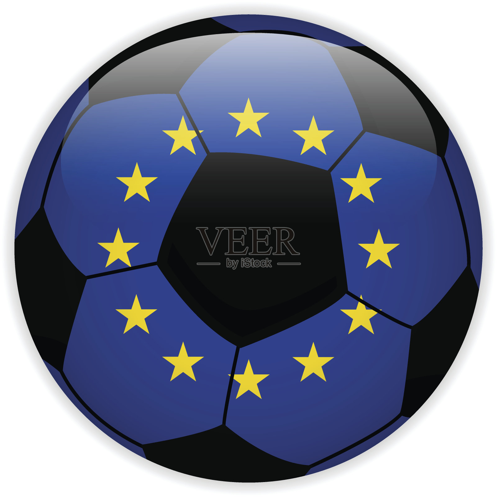 欧洲国旗与足球背景插画图片素材