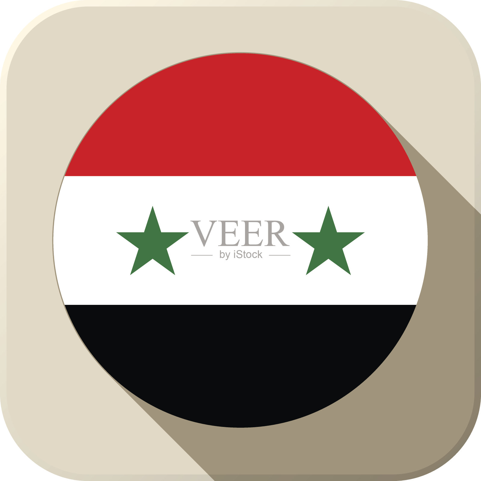 叙利亚国旗按钮图标现代插画图片素材