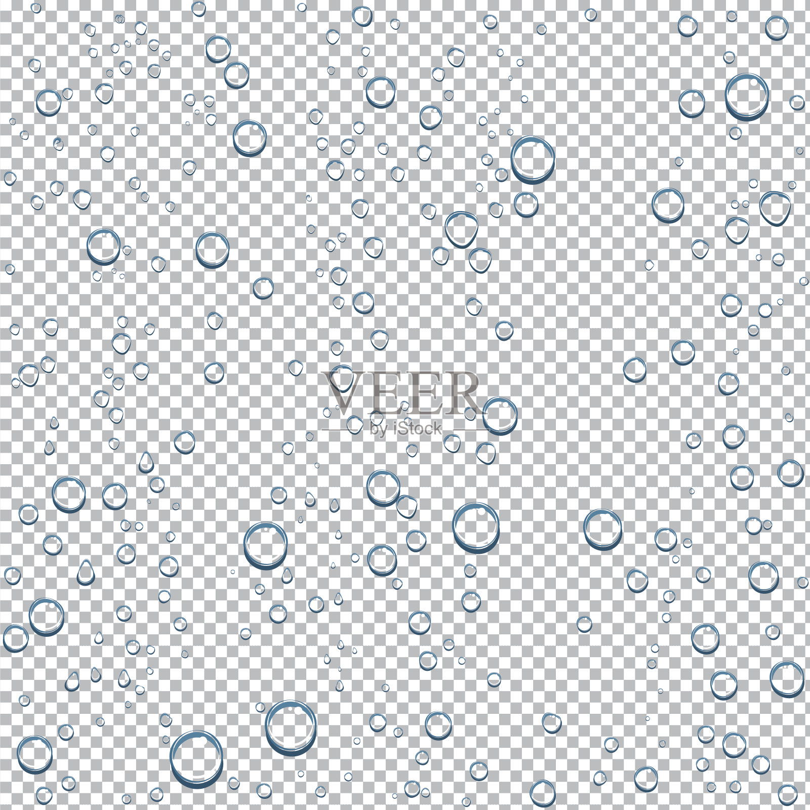 透明背景上的水滴设计元素图片