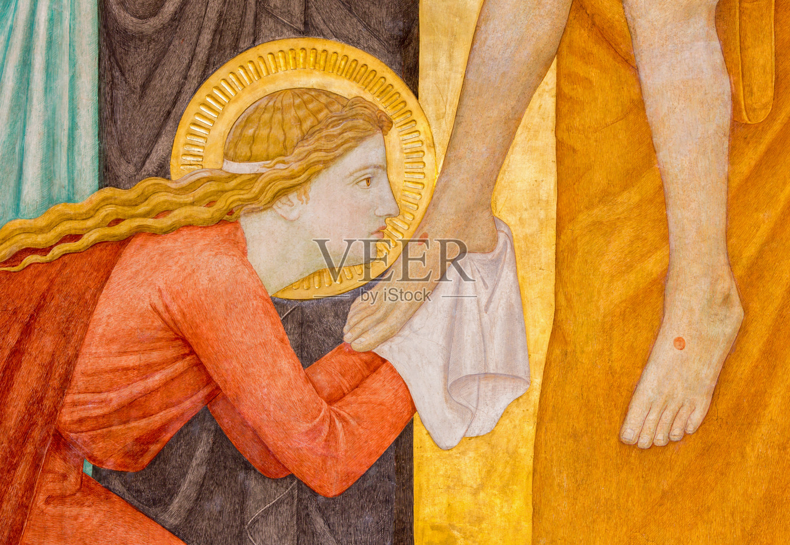 维也纳——卡梅尔教会的玛丽·莫德林壁画插画图片素材