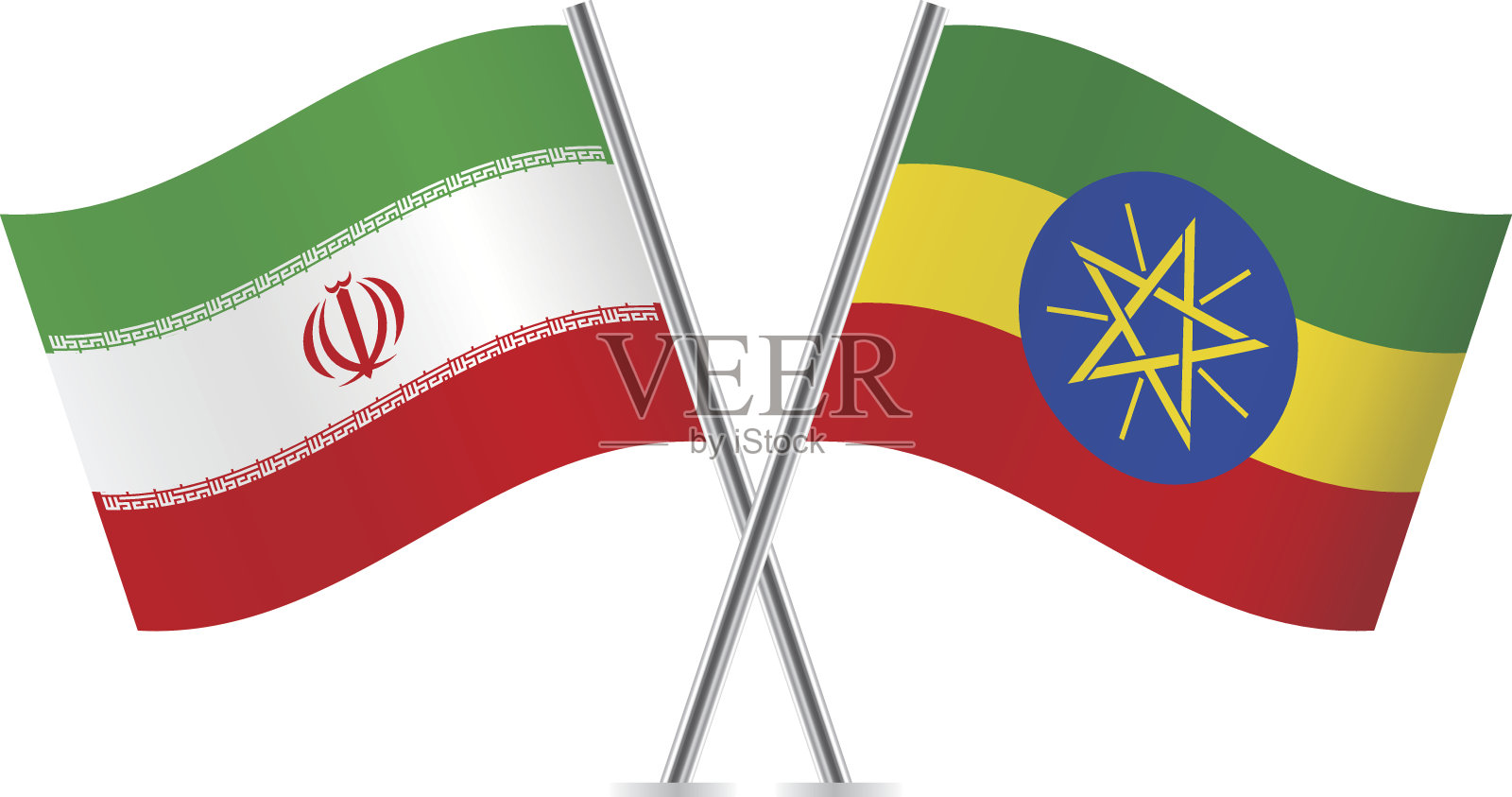 埃塞俄比亚和印度尼西亚国旗。向量。插画图片素材